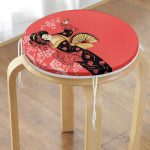 - RealHomes Yuvarlak Fermuarlı Minder - Realhomes  Prenses Pembe Zeminli Yelpazeli Kadın Desenli Yuvarlak Fermuarlı Sandalye Minderi Realhomes