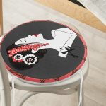 - RealHomes Yuvarlak Fermuarlı Minder - Realhomes  Geometrik Ogea Zeminli Çiçek Saçlı Japon Kadın Motifli Yuvarlak Fermuarlı Sandalye Minderi Realhomes