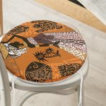 - RealHomes Yuvarlak Fermuarlı Minder - Realhomes Çanaklı Arap Kadın Motifli Yuvarlak Fermuarlı Sandalye Minderi Realhomes