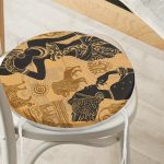 - RealHomes Yuvarlak Fermuarlı Minder - Realhomes  Etnik Afrika Desenli Modern Yuvarlak Fermuarlı Sandalye Minderi Realhomes