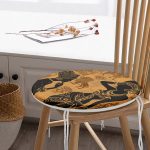 - RealHomes Yuvarlak Fermuarlı Minder - Realhomes  Etnik Afrika Desenli Modern Yuvarlak Fermuarlı Sandalye Minderi Realhomes