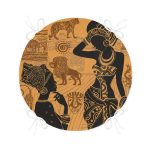 - RealHomes Yuvarlak Fermuarlı Minder - Realhomes  Etnik Afrika Desenli Modern Yuvarlak Fermuarlı Sandalye Minderi Realhomes