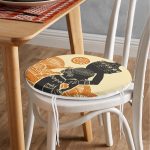 - RealHomes Yuvarlak Fermuarlı Minder - Realhomes Başında Vazo Taşıyan Etnik Afrika Desenli Modern Yuvarlak Fermuarlı Sandalye Minderi Realhomes