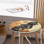 - RealHomes Yuvarlak Fermuarlı Minder - Realhomes Başında Vazo Taşıyan Etnik Afrika Desenli Modern Yuvarlak Fermuarlı Sandalye Minderi Realhomes