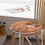 - RealHomes Yuvarlak Fermuarlı Minder - Realhomes Koyu Buğday Zeminli Masum Şaman Kadın Modern Yuvarlak Fermuarlı Sandalye Minderi Realhomes