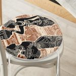 - RealHomes Yuvarlak Fermuarlı Minder - Realhomes  Etnik Desen Zeminli Afrika Kadın Motifli Yuvarlak Fermuarlı Sandalye Minderi Realhomes