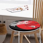 - RealHomes Yuvarlak Fermuarlı Minder - Realhomes  Beyaz Dal Desenli Çift Yelpazeli Japan Kadın Modern Yuvarlak Fermuarlı Sandalye Minderi Realhomes