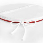 - RealHomes Yuvarlak Fermuarlı Minder - Realhomes  Siyah ve Kırmızı Zeminli Japon Kız Modern Yuvarlak Fermuarlı Sandalye Minderi Realhomes