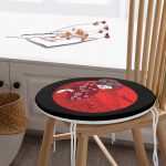 - RealHomes Yuvarlak Fermuarlı Minder - Realhomes  Kırmızı Yelpazeli Şaman Japan Kadın Yuvarlak Fermuarlı Sandalye Minderi Realhomes