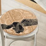 - RealHomes Yuvarlak Fermuarlı Minder - Realhomes  Etnik Desen Zeminli Afrika Kadın Motifli Yuvarlak Fermuarlı Sandalye Minderi Realhomes