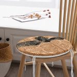 - RealHomes Yuvarlak Fermuarlı Minder - Realhomes  Etnik Desen Zeminli Afrika Kadın Motifli Yuvarlak Fermuarlı Sandalye Minderi Realhomes