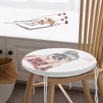 - RealHomes Yuvarlak Fermuarlı Minder - Realhomes  Fashion Girl Dijital Baskılı Modern Yuvarlak Fermuarlı Sandalye Minderi Realhomes