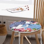 - RealHomes Yuvarlak Fermuarlı Minder - Realhomes  Kuş ve Gül Detaylı Kadın Motifli Yuvarlak Fermuarlı Sandalye Minderi Realhomes