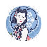 - RealHomes Yuvarlak Fermuarlı Minder - Realhomes  Çiçek Detaylı Modern Kadın Motifli Yuvarlak Fermuarlı Sandalye Minderi Realhomes