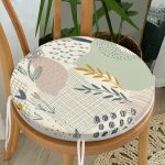 - RealHomes Yuvarlak Fermuarlı Minder - Realhomes  Realhomes Soyut Tarazda Çiçek Desenli Dijital Baskılı Özel Renkli Yuvarlak Fermuarlı Sandalye Minderi Realhomes