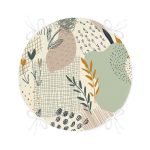 - RealHomes Yuvarlak Fermuarlı Minder - Realhomes  Realhomes Soyut Tarazda Çiçek Desenli Dijital Baskılı Özel Renkli Yuvarlak Fermuarlı Sandalye Minderi Realhomes