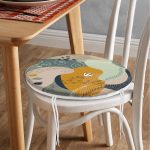 Pembe Zeminli Çiçek Detaylı Özel Tasarım Yuvarlak Fermuarlı Sandalye Minderi Realhomes