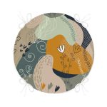 Pembe Zeminli Çiçek Detaylı Özel Tasarım Yuvarlak Fermuarlı Sandalye Minderi Realhomes