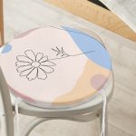 Realhomes Gül Desenli Bohemian Özel Tasarım Yuvarlak Fermuarlı Sandalye Minderi Realhomes