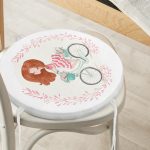 - RealHomes Yuvarlak Fermuarlı Minder - Realhomes  Modern Bisiklet Desenli Dijital Baskılı Yuvarlak Fermuarlı Sandalye Minderi Realhomes