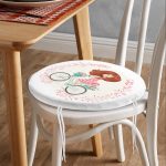 - RealHomes Yuvarlak Fermuarlı Minder - Realhomes  Modern Bisiklet Desenli Dijital Baskılı Yuvarlak Fermuarlı Sandalye Minderi Realhomes