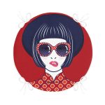 - RealHomes Yuvarlak Fermuarlı Minder - Realhomes Popart İllüstrasyon Kadın Figürlü Dijital Baskılı Özel Tasarım Modern Yuvarlak Fermuarlı Sandalye Minderi Realhomes