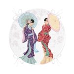 - RealHomes Yuvarlak Fermuarlı Minder - Realhomes Geleneksel Kıyafetli Japon Kadın Figürü Dijital Baskılı Özel Tasarım Modern Yuvarlak Fermuarlı Sandalye Minderi Realhomes