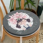 - RealHomes Yuvarlak Fermuarlı Minder - Realhomes Fashion Girl Dijital Baskılı Modern Yuvarlak Fermuarlı Sandalye Minderi Realhomes