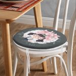 - RealHomes Yuvarlak Fermuarlı Minder - Realhomes Fashion Girl Dijital Baskılı Modern Yuvarlak Fermuarlı Sandalye Minderi Realhomes