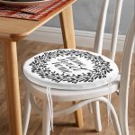 Home Sweet Home Dijital Baskılı Yuvarlak Fermuarlı Sandalye Minderi Realhomes