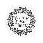 Home Sweet Home Dijital Baskılı Yuvarlak Fermuarlı Sandalye Minderi Realhomes