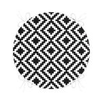 Kareli Geometrik Desenli Dijital Baskılı Modern Yuvarlak Fermuarlı Sandalye Minderi Realhomes