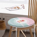 - RealHomes Yuvarlak Fermuarlı Minder - Realhomes  Cup Cake Dijital Baskılı Yuvarlak Fermuarlı Sandalye Minderi Realhomes