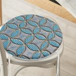 - RealHomes Yuvarlak Fermuarlı Minder - Realhomes  Kabartma Yüzey Geometrik Desenli Dijital Baskılı Yuvarlak Fermuarlı Sandalye Minderi Realhomes