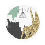 - RealHomes Yuvarlak Fermuarlı Minder - Realhomes Kafes Ve Kuş Motifli Gold Modern Motifler Dijital Baskılı Modern Yuvarlak Fermuarlı Sandalye Minderi Realhomes