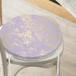 Mor Renkli Gradyan Desenli Dijital Baskılı Modern Yuvarlak Fermuarlı Sandalye Minderi Realhomes