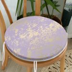 Mor Renkli Gradyan Desenli Dijital Baskılı Modern Yuvarlak Fermuarlı Sandalye Minderi Realhomes