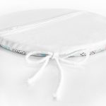 - RealHomes Yuvarlak Fermuarlı Minder - Realhomes  Beyaz Zeminde Mavi Puan Gold Yıldızlı Dijital Baskılı Modern Yuvarlak Fermuarlı Sandalye Minderi Realhomes