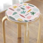 - RealHomes Yuvarlak Fermuarlı Minder - Realhomes  Renkli Amazon Yapraklı Motifler Dijital Baskılı Modern Yuvarlak Fermuarlı Sandalye Minderi Realhomes