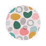 - RealHomes Yuvarlak Fermuarlı Minder - Realhomes  Sanatsal Modern Tasarımlı Dijital Baskılı Modern Yuvarlak Fermuarlı Sandalye Minderi Realhomes