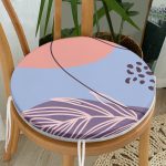 - RealHomes Yuvarlak Fermuarlı Minder - Realhomes Soyut Renkli Zeminde Bohem Çiçek Motifli Dijital Baskılı Modern Yuvarlak Fermuarlı Sandalye Minderi Realhomes