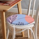 - RealHomes Yuvarlak Fermuarlı Minder - Realhomes Soyut Renkli Zeminde Bohem Çiçek Motifli Dijital Baskılı Modern Yuvarlak Fermuarlı Sandalye Minderi Realhomes