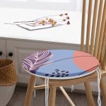 - RealHomes Yuvarlak Fermuarlı Minder - Realhomes Soyut Renkli Zeminde Bohem Çiçek Motifli Dijital Baskılı Modern Yuvarlak Fermuarlı Sandalye Minderi Realhomes