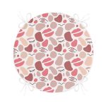 Renkli Bohem Motifli Dijital Baskılı Modern Yuvarlak Fermuarlı Sandalye Minderi Realhomes