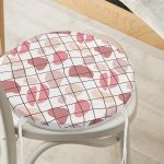 - RealHomes Yuvarlak Fermuarlı Minder - Realhomes Renkli Bohem Zeminli Kare Çizgiler Dijital Baskılı Modern Yuvarlak Fermuarlı Sandalye Minderi Realhomes