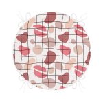 - RealHomes Yuvarlak Fermuarlı Minder - Realhomes Renkli Bohem Zeminli Kare Çizgiler Dijital Baskılı Modern Yuvarlak Fermuarlı Sandalye Minderi Realhomes