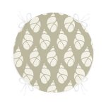 Vizon Zeminde Deniz Salyangozu Motifli Dijital Baskılı Modern Yuvarlak Fermuarlı Sandalye Minderi Realhomes