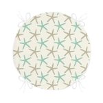 - RealHomes Yuvarlak Fermuarlı Minder - Realhomes  Vizon Zeminde Deniz Yıldızı Motifli Dijital Baskılı Modern Yuvarlak Fermuarlı Sandalye Minderi Realhomes