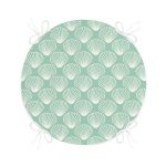 - RealHomes Yuvarlak Fermuarlı Minder - Realhomes  Yeşil Zeminde Deniz Kabuğu Desenli Dijital Baskılı Modern Yuvarlak Fermuarlı Sandalye Minderi Realhomes