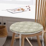 - RealHomes Yuvarlak Fermuarlı Minder - Realhomes  Vizon Zeminde Deniz Salyangozu Motifli Dijital Baskılı Modern Yuvarlak Fermuarlı Sandalye Minderi Realhomes